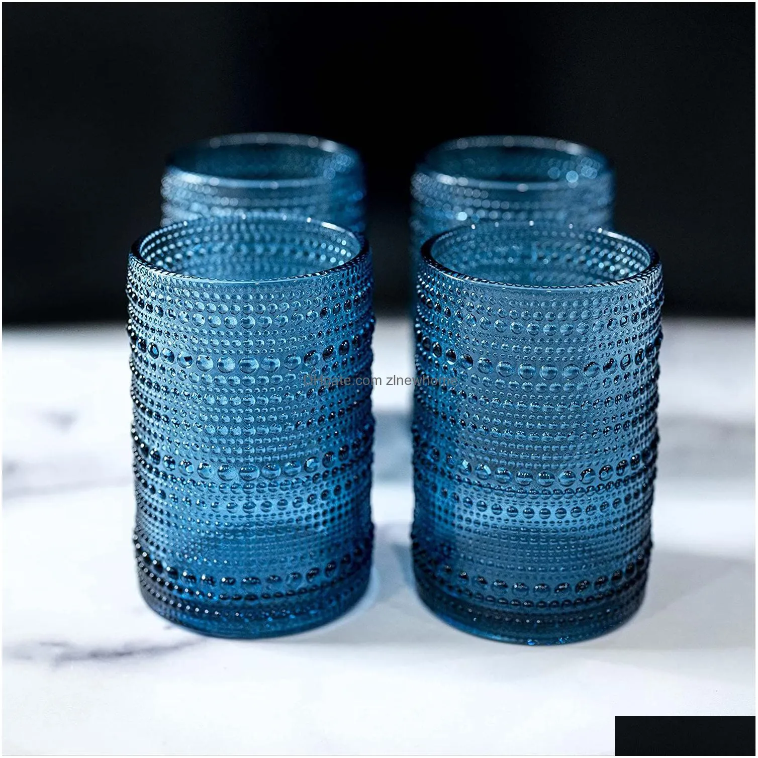 qbsomk vintage drinking glasses hobnail cocktail glasses embossed hobnail glassware vintage glass cups romantic iced beverage tumbler