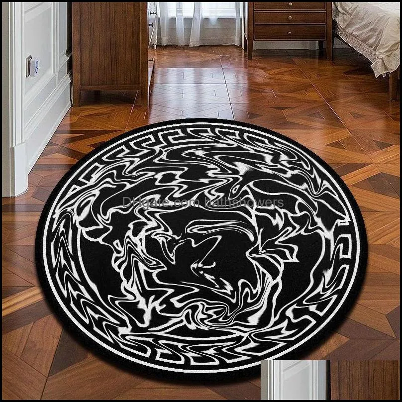 carpets carpet living room black white gold luxury style european relief pattern round and rugs for bedroom chair mat washable