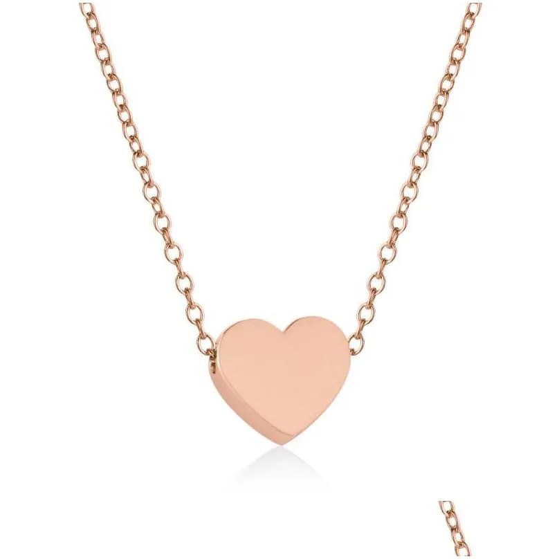 creative simple heart love pendant womens y-shaped stainless steel necklace gold silver chain channel fashion jewelry women cross ice out chains designer