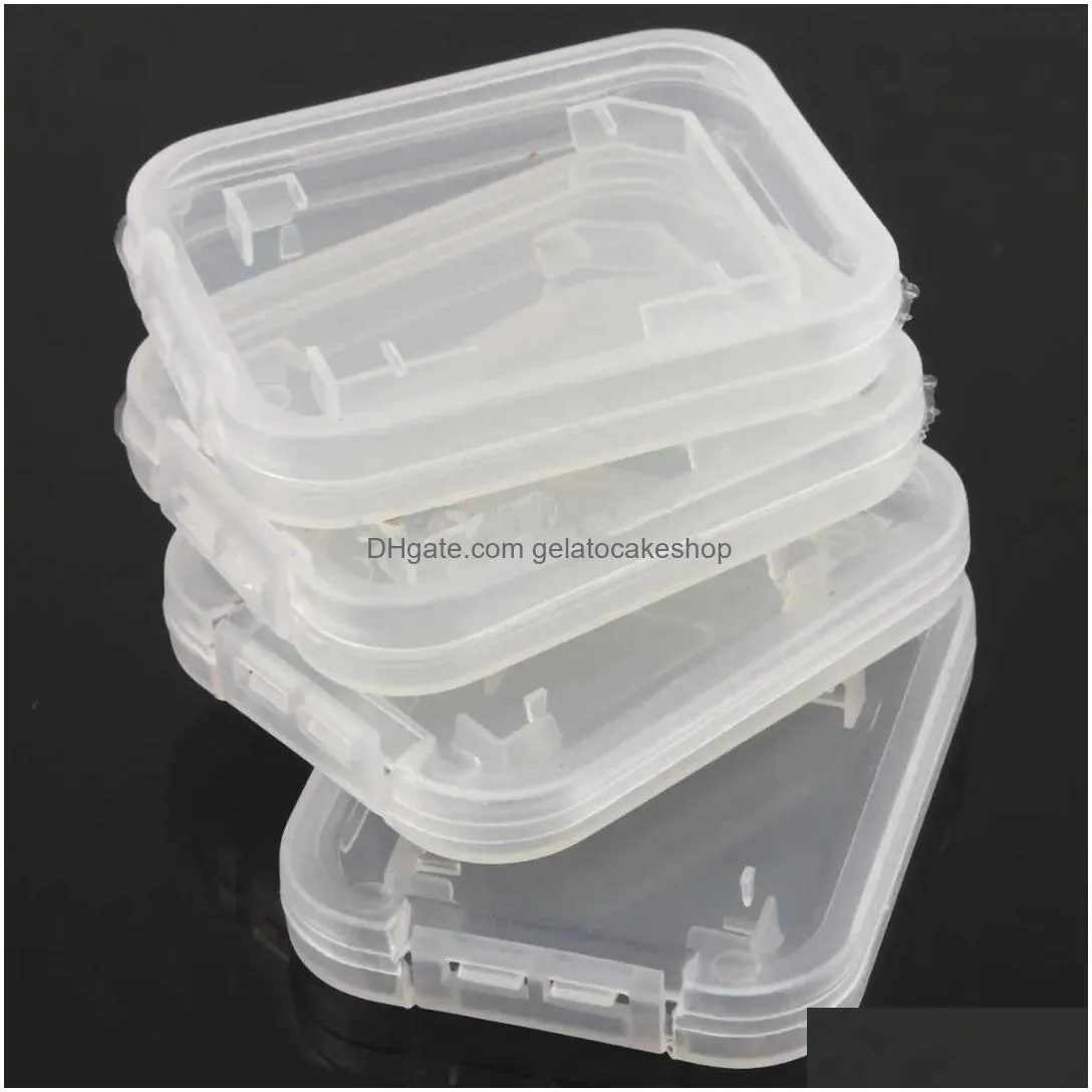 memory card case transparent sd memory-card boxes plastic storage retail package boxt-flash tf-card packing storage cases