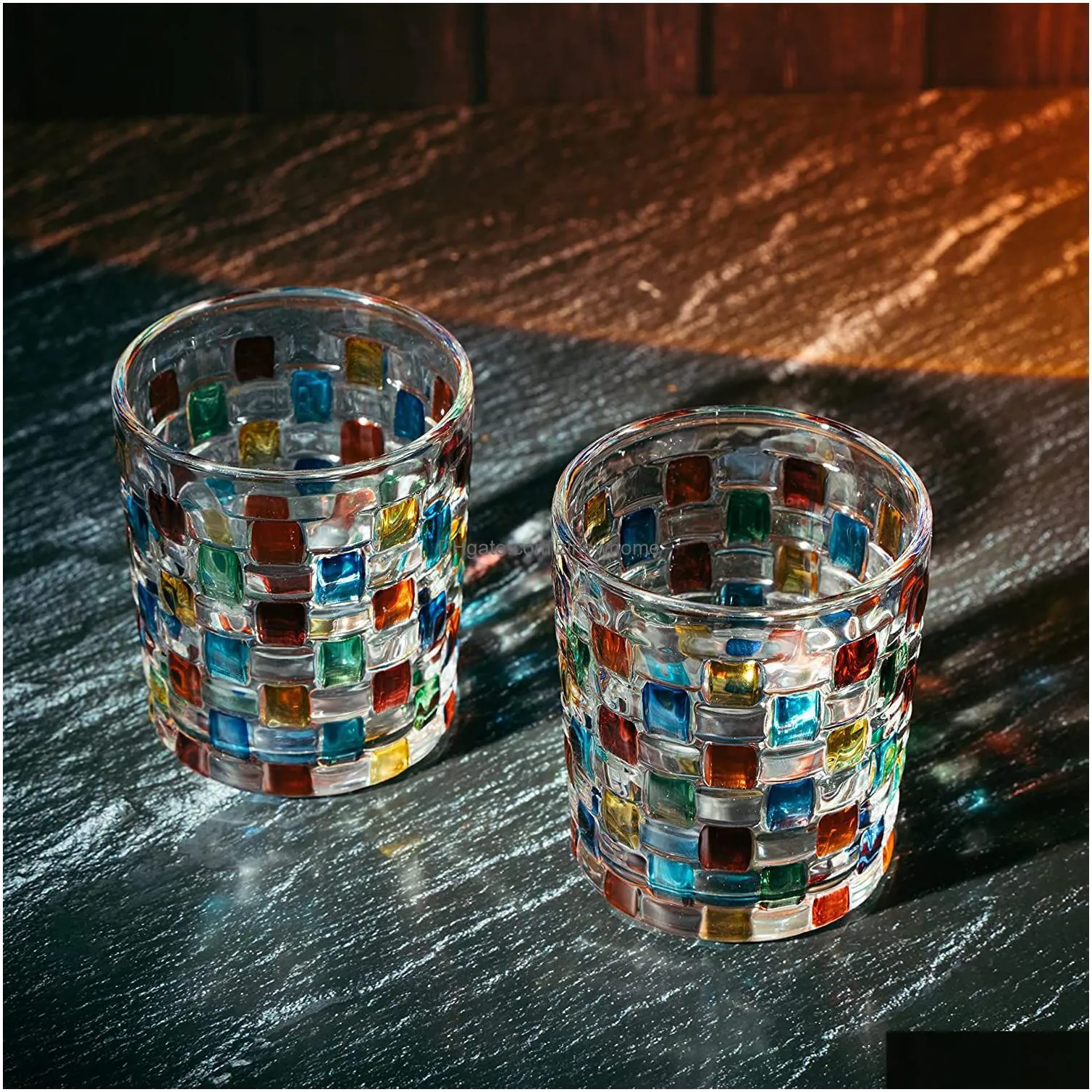 italian painted glass woven cup ins rainbow cup colorful coffee mug beer glass cup shot glasses wine glasses drinking glasses