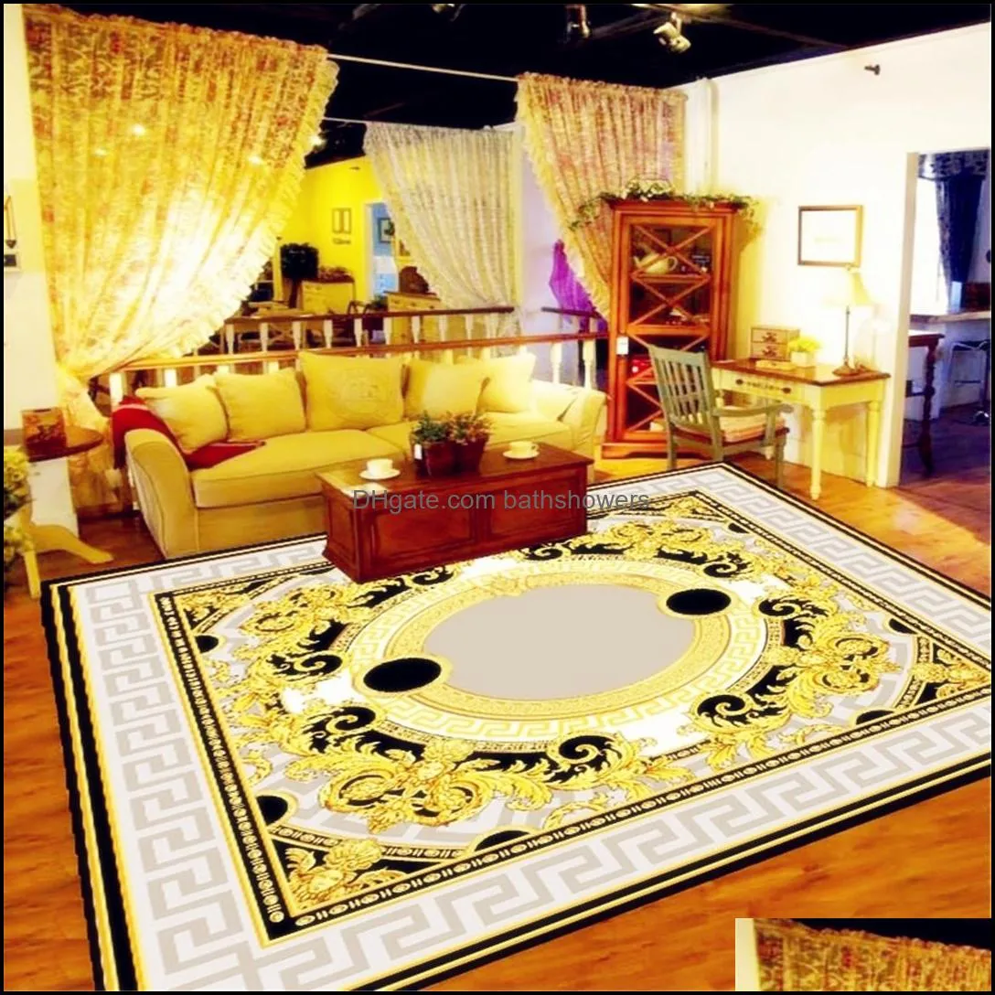 high quality luxury modern design carpets detailed complex geometric embroidery khaki gold organic fabric fire proof rugs