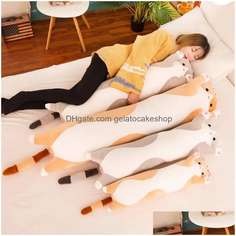 50cm cute soft long cat pillow stuffed plush toys office nap pillow home comfort cushion decor gift doll child