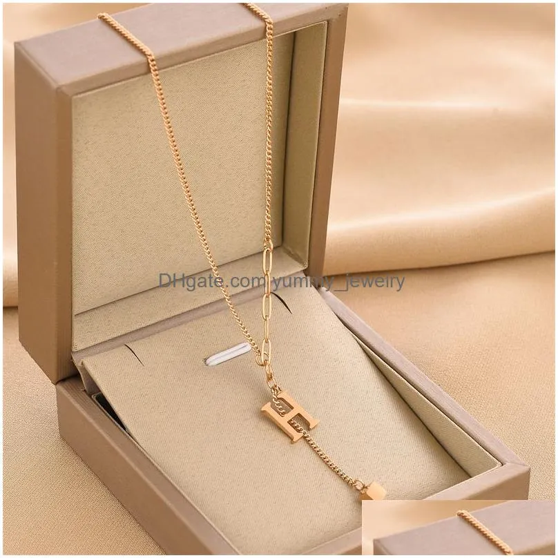 rhinestone four leaf pendant necklaces not fade titanium steel roman numerals letter animal butterfly star design fashion choker jewelry christmas gifts for