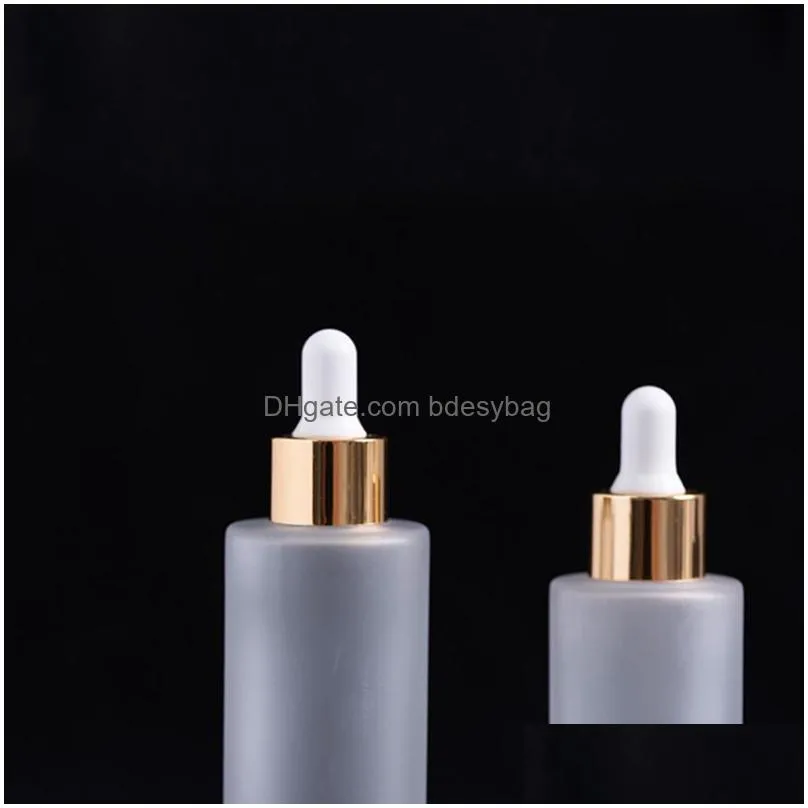 frosted oil glass dropper bottle reusable bottles with sliver cap reusable vial nasal oils refillable