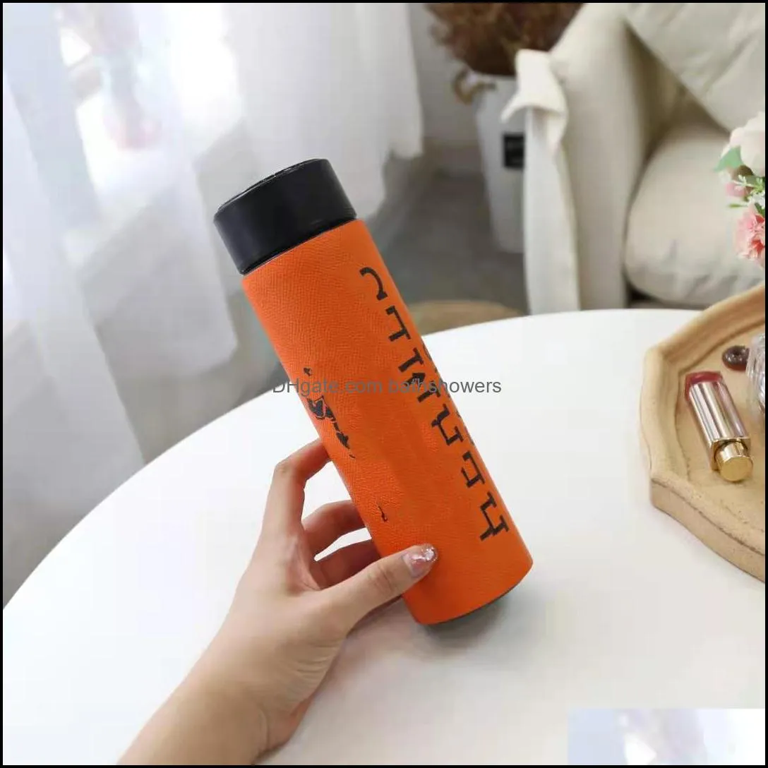 fashion thermos water bottles temperature display vacuum cup outdoor travel stainless steel kettle lcd touch screen gift