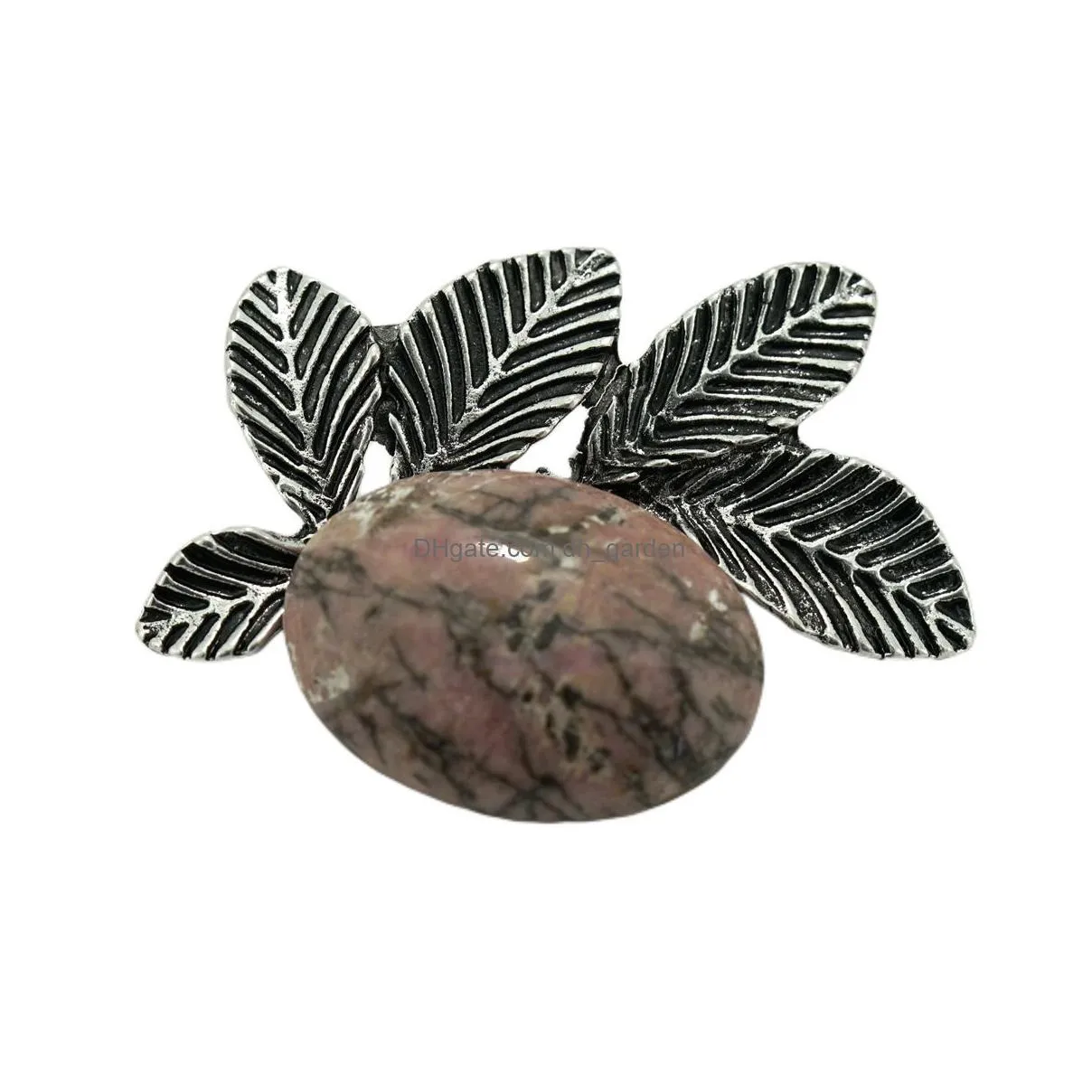 creative leaf shell brooch abalone shell healing crystal stone diy semi precious stone hand inlaid pendant accessories
