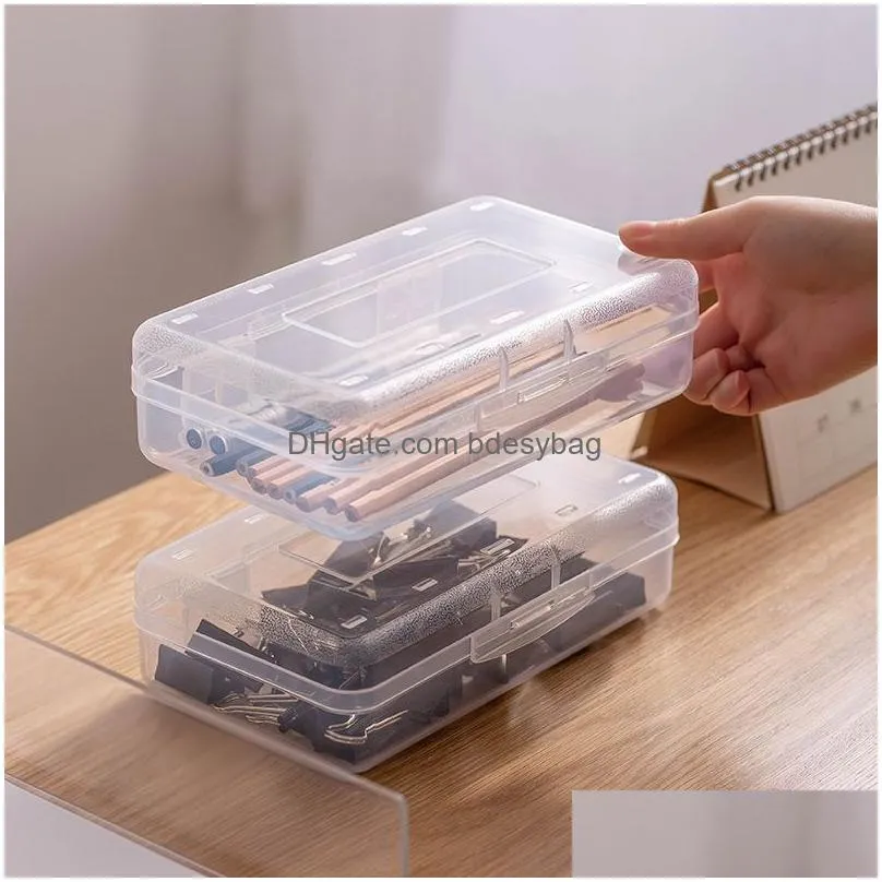 pencil case plastic box container with lid pencils holder y school supplies storage organize