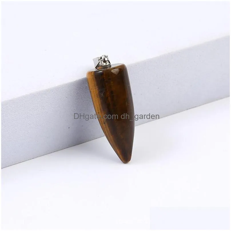 wholesale natural gemstone tiger eye healing charm pendant mushroom skull head shaped tiger eye stone for men and women