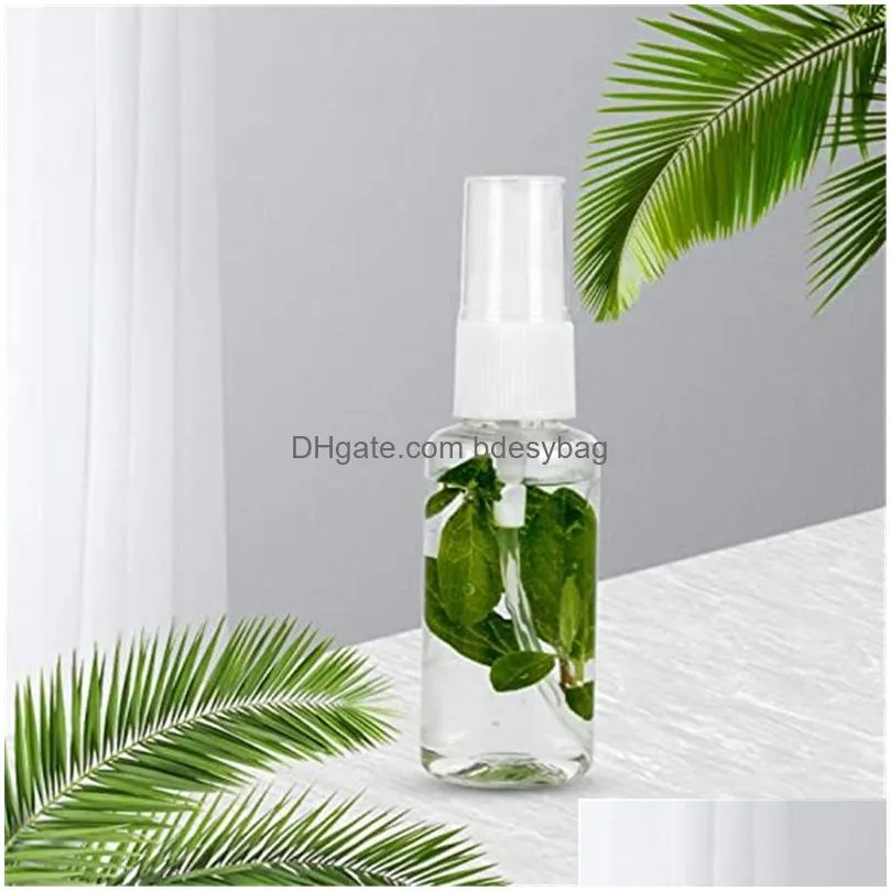 30ml 1oz plastic clear fine mist spray bottles refillable small portable empty bottle sample container for travel essential oils perfumes