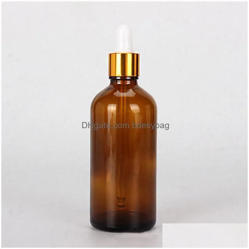 5-100ml amber glass empty dropper bottle essential oil perfume bottle liquid dropper bottle with rose gold cap eye dropper