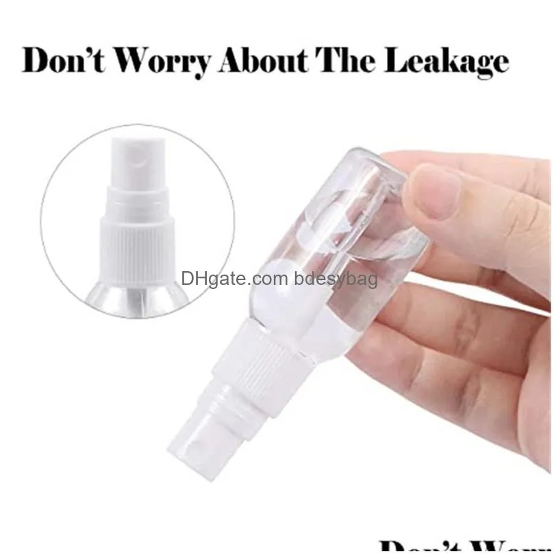 30ml 1oz plastic clear fine mist spray bottles refillable small portable empty bottle container for travel essential oils perfumes