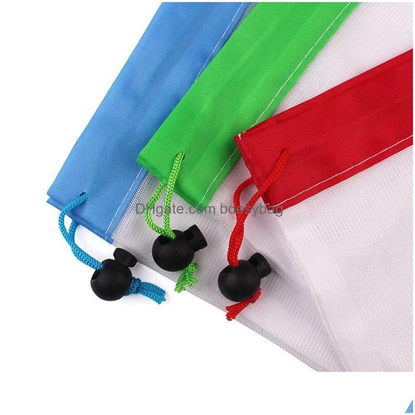 12pcs reusable mesh produce bags drawstring mesh bag pouch for fruit vegetable shopping grocery storage bag packing pouch