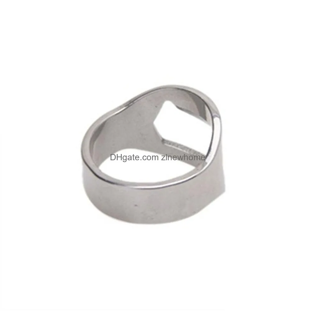 openers portable beer thumb bottles opener unique stainless steel finger ring for men fashion punk color creativity decoration jewelry