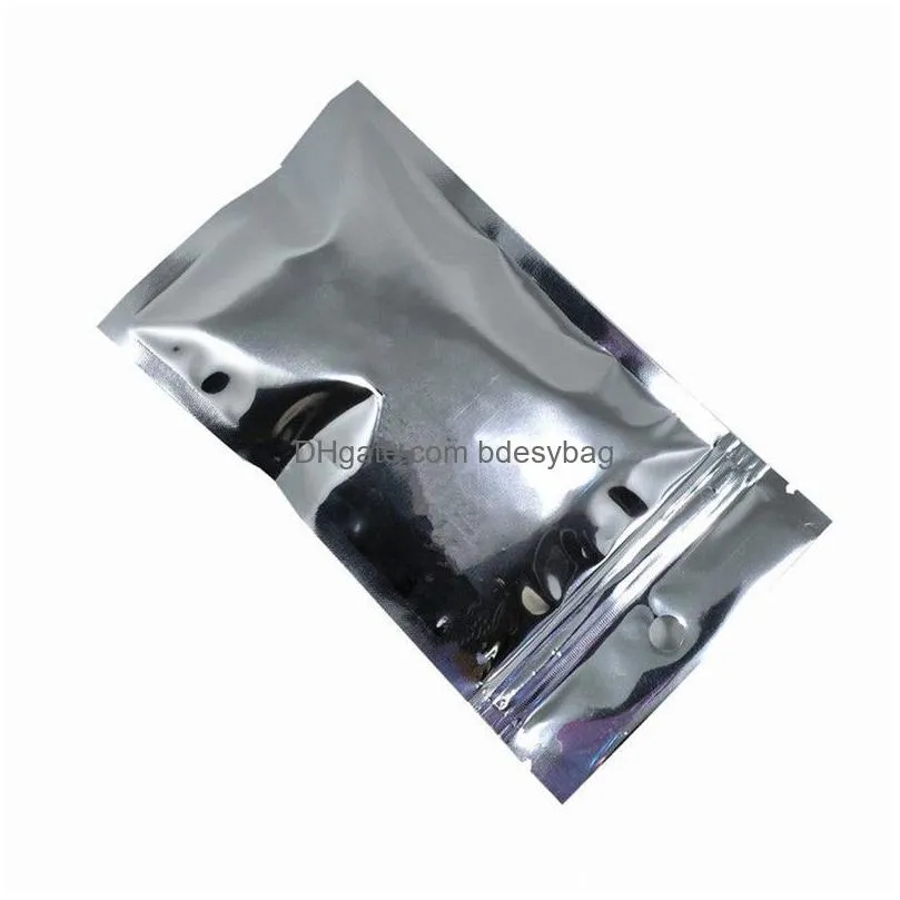 100pcs/lot plastic aluminum foil resealable zipper packaging bag food tea coffee cookie pouch smell proof self seal retail storage