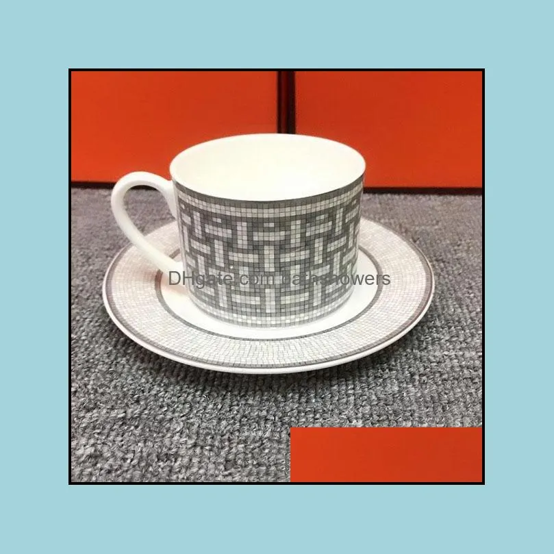 porcelain coffee cup and saucer bone china set mark mosaic design outline in gold tea sets