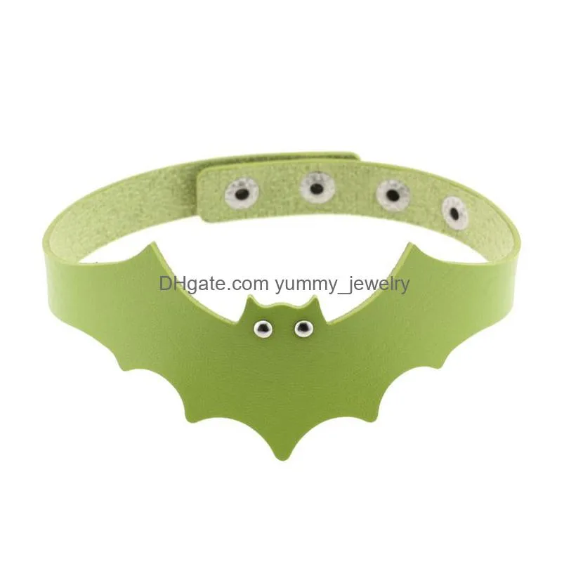 halloween jewelry bat leather choker necklace simple punk gothic collar chokers neck band for women children fashion gift will and