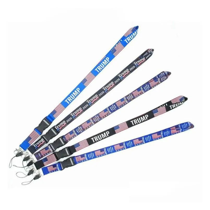 donald trump phone lanyards u.s.a removable flag of the united states key chains badge pendant party gift moble phone lanyard