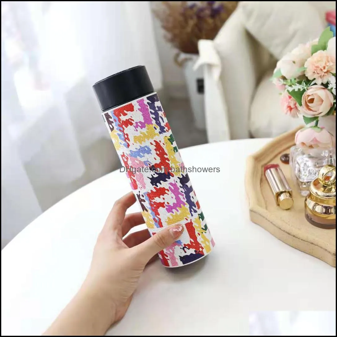 fashion thermos water bottles temperature display vacuum cup outdoor travel stainless steel kettle lcd touch screen gift