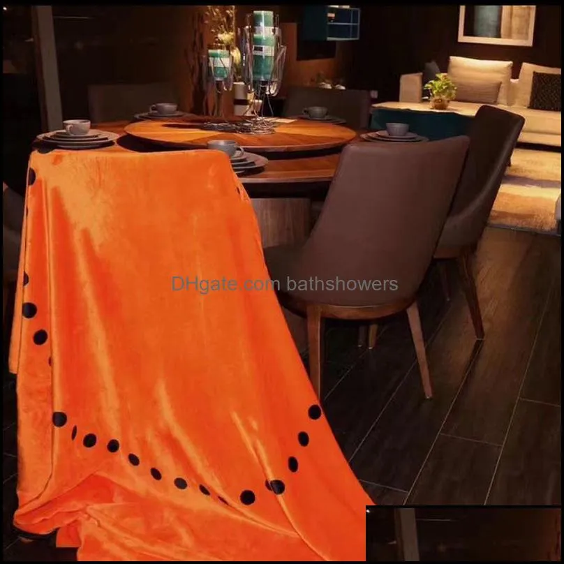 trendy designer blanket classic orange printed blankets home sofa bed office shawl decoration 150x200cm