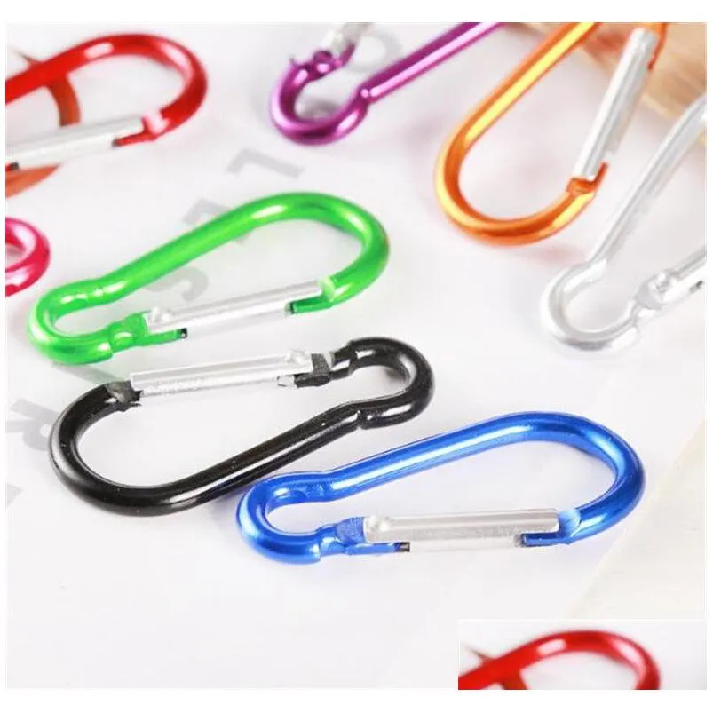 carabiner ring keyrings key chain outdoor sports camp snap clip hook keychain hiking aluminum metal stainless steel hiking camping 