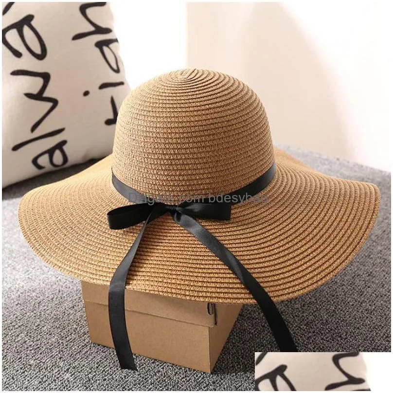 fashion straw hat elegant summer sun hats street cap wide birm beach caps for men women