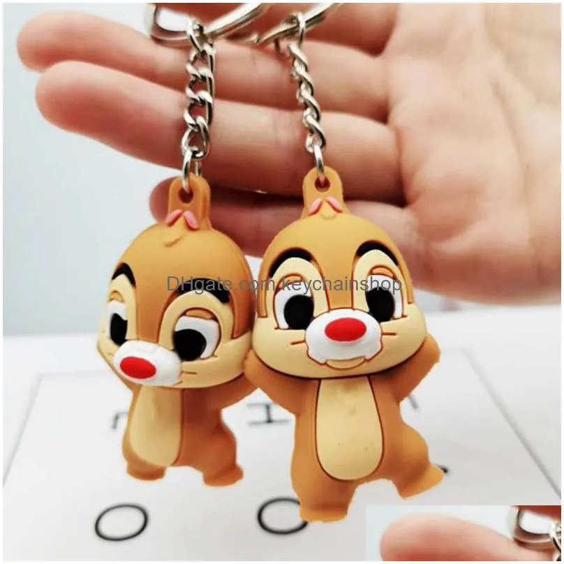 fashion cute 3d keychain squirrel ring gift for women girls bag pendant key chains jewelry