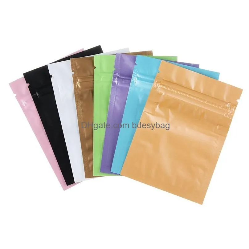 100 pieces/lot colorful self sealing bag plastic zipper packing pouch storage food snack package bags