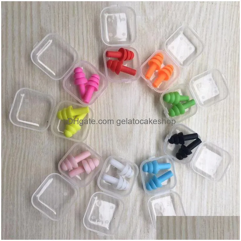 silicone earplugs bathroom swimmers soft and flexible ear plugs for shower travelling sleeping reduce noise ear plug multi colors