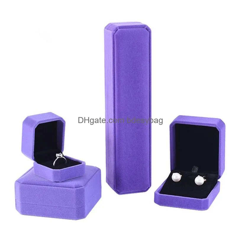 fashion velvet jewelry box necklace ring earrings case bracelet pendant organizer holder gift packing boxes for wedding