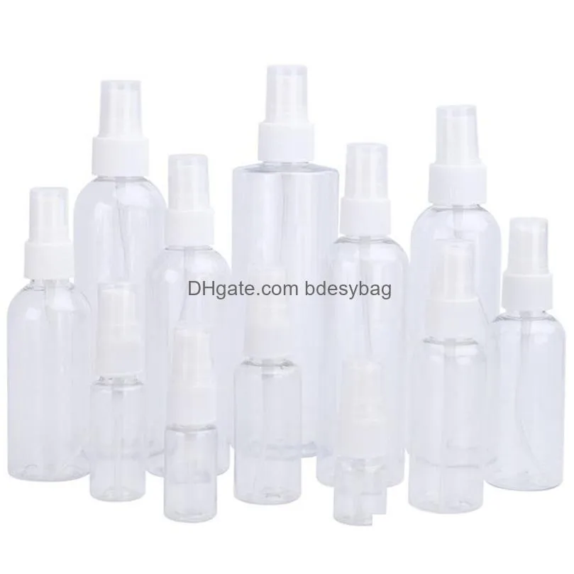 5ml 10ml 20ml 30ml 50ml 60ml 80ml 100ml 120ml plastic spray bottle empty refillable bottles perfume pet container for cleaning