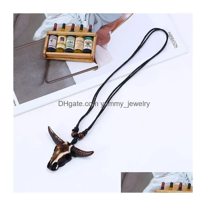 cow head necklaces art animal head pendant fashion jewelry necklace for women men home decor gift