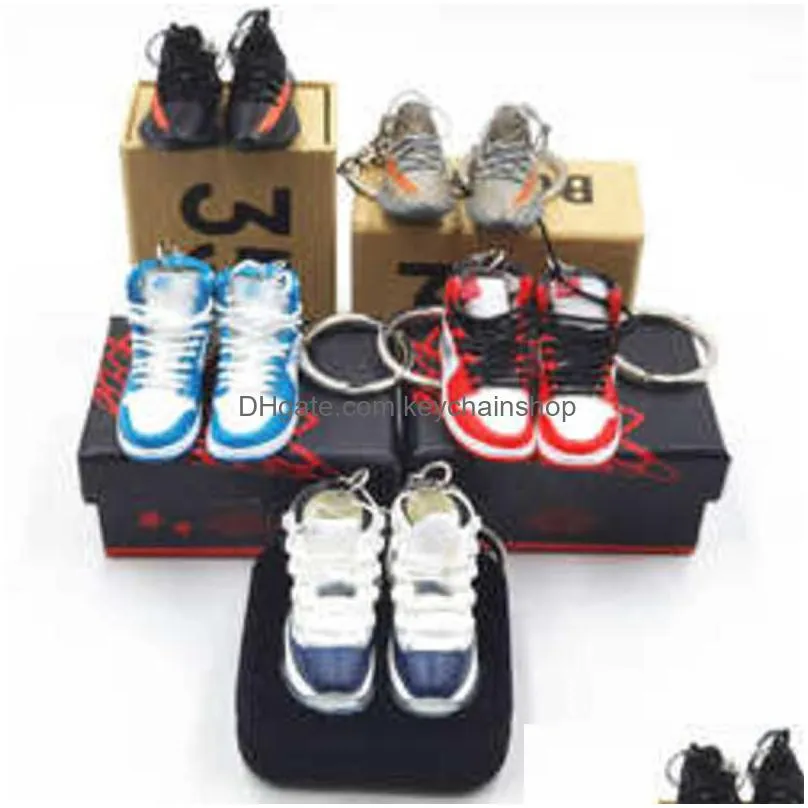 fashion keychains 3d mini sports sneaker keyrings resin shoe men women key chain accessories