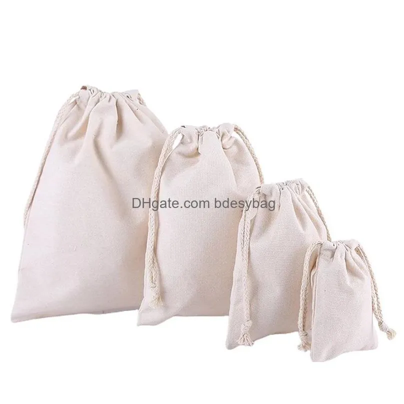 reusable cotton bags muslin bag canvas drawstring pouch gift jewelry packaging