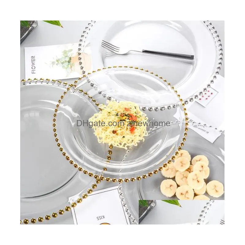 european-style glass dinner plates exquisite fruit steak salad plate western dessert tray jewelry desktop decor tray tableware q2