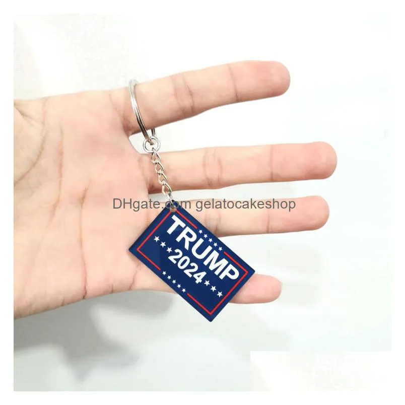 2024 us election keychain pendant home decor trump campaign slogan plastic keychain