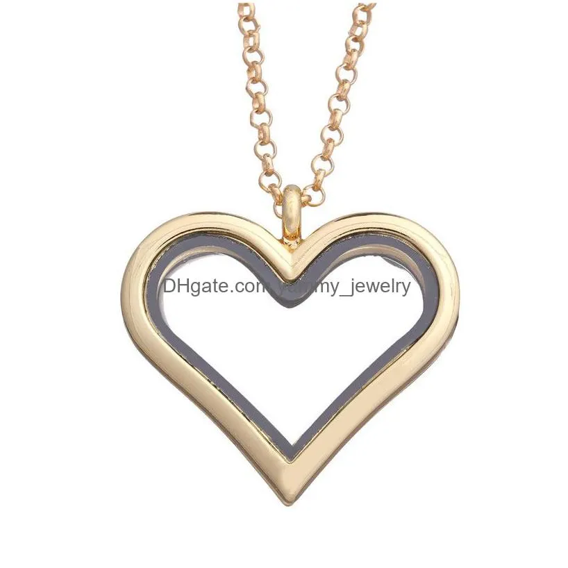 diy floating lockets heart necklace pendant openable living memory necklaces for women children fashion jewlery will and sandy