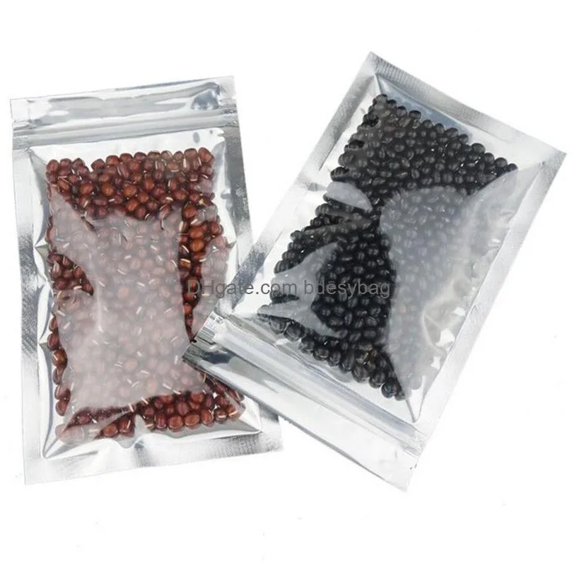 100pcs/lot plastic smell proof bag resealable zipper bags food storage packaging pouch empty aluminum foil self seal pouches