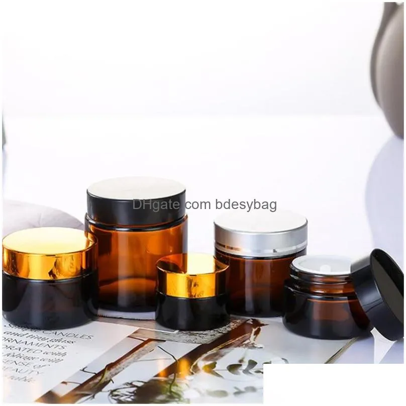 5g 10g 15g 20g 30g 50g amber glass cream jar cosmetic bottle empty sample container pot