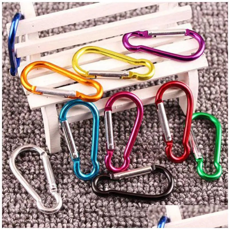 carabiner ring keyrings key chain outdoor sports camp snap clip hook keychain hiking aluminum metal stainless steel camping dhs