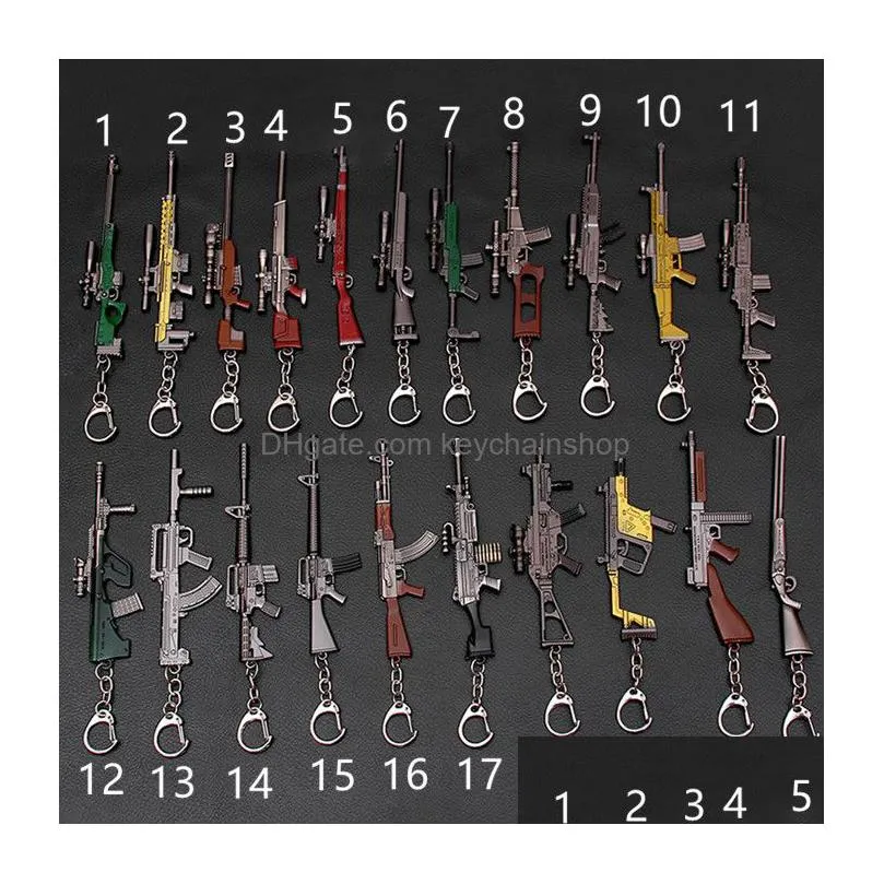 3D PUBG Game Playerunknown s Battlegrounds Keychain Lanyard 15 Styles Pubg Keyring Saucepan Pendant Funny Kids Toy Gun Otapz