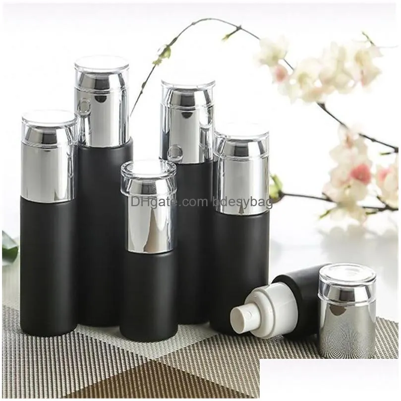 frosted black glass bottle press pump spray lotion bottles cream jars empty cosmetic packing containers 20ml 30ml 40ml 50ml 60ml 80ml