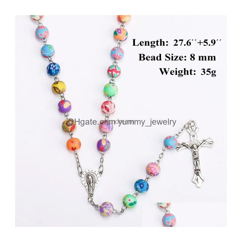 belief catholic rosary jesus cross pendant necklace beads necklaces for women children fashion jewelry will and sandy