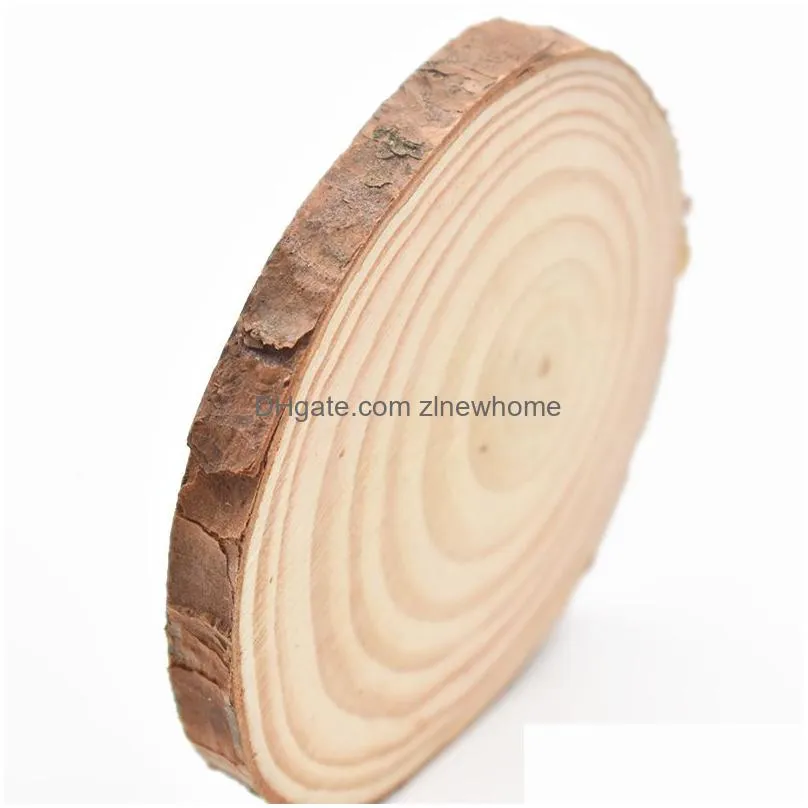 thicken natural pine round wood slices unfinished circles with tree bark log discs diy crafts christmas party painting