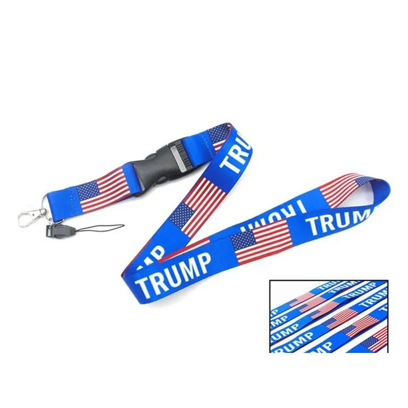 hot donald trump biden u.s.a removable flag of the united states key chains badge pendant party gift moble phone lanyard keychain