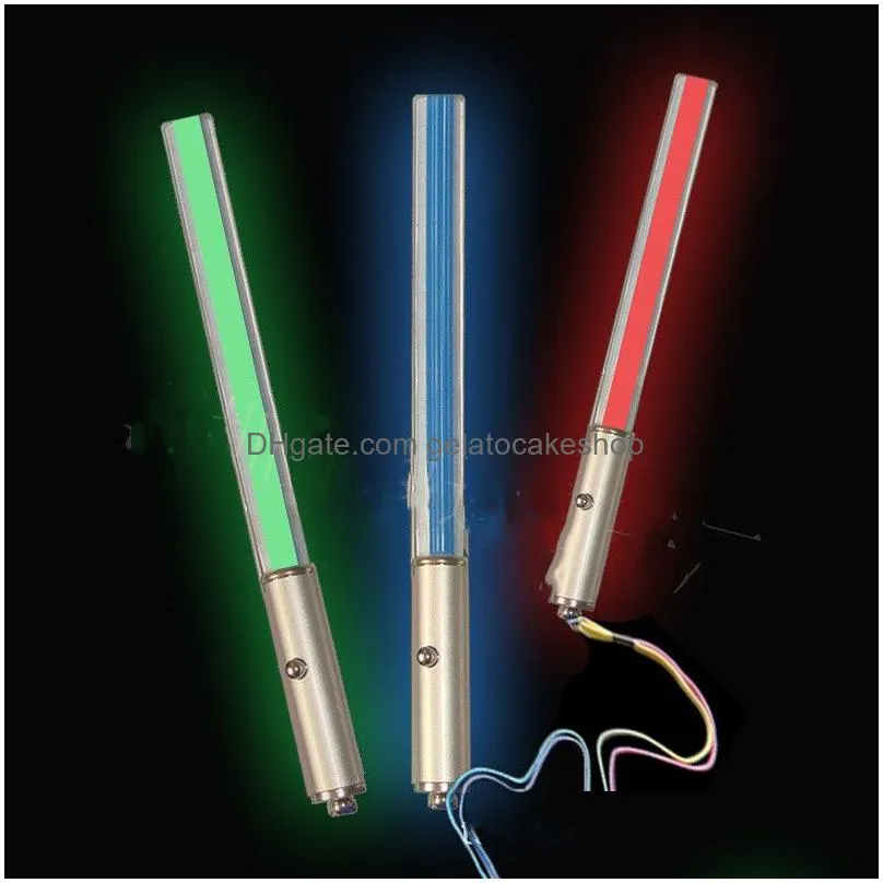 wholesale led flashlight stick keychain mini torch aluminum key chain key ring durable glow pen magic wand stick lightsaber led light