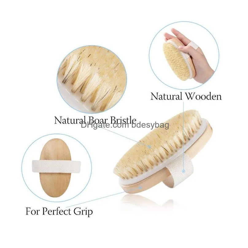 dry brushing body brush drying skin exfoliating brushes scrub for flawless skins massage hand grip