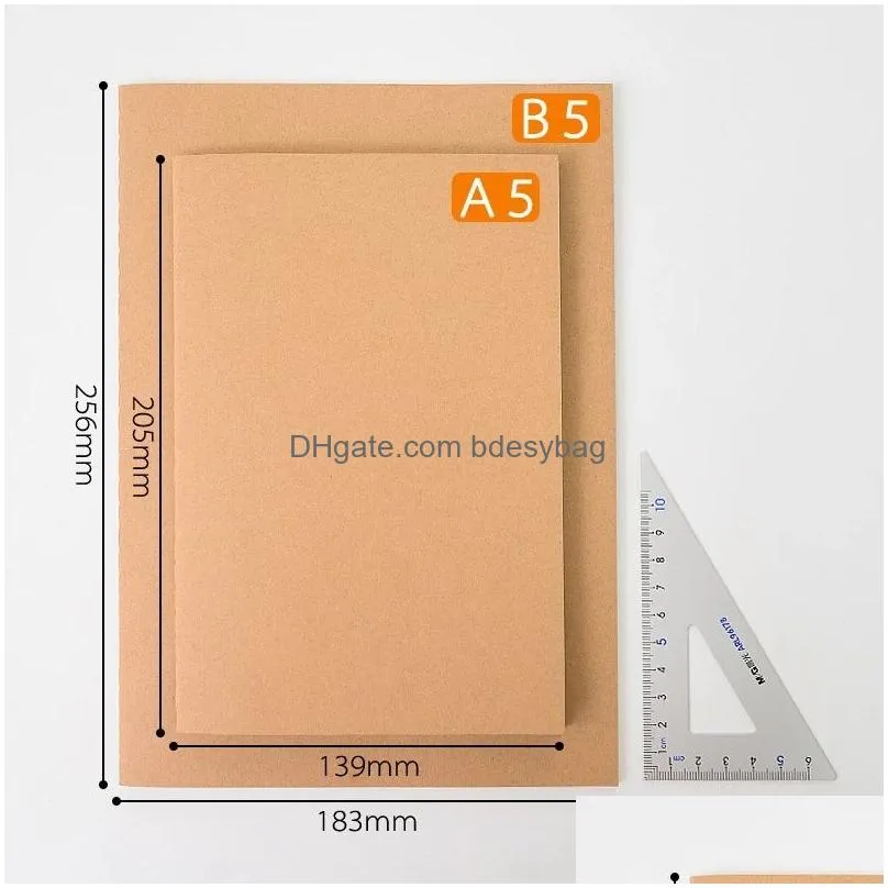 kraft paper notepads notebooks subject notebook 68 pages a5 size travel journal set