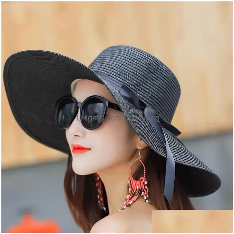 fashion straw hat elegant summer sun hats street cap wide birm beach caps for men women