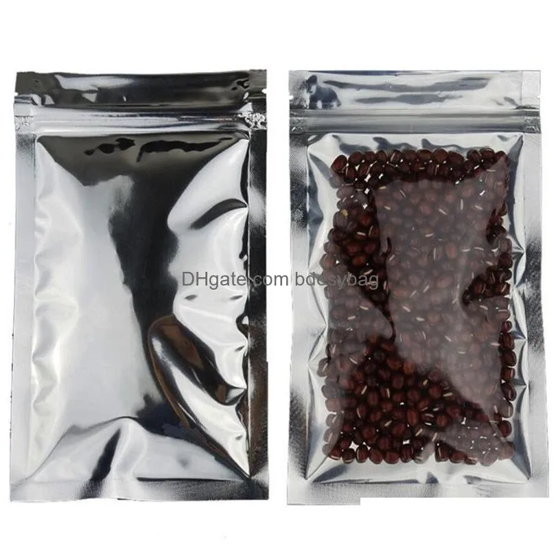 100pcs/lot plastic smell proof bag resealable zipper bags food storage packaging pouch empty aluminum foil self seal pouches